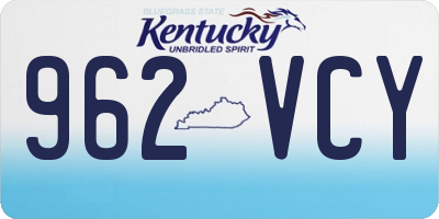 KY license plate 962VCY