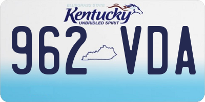 KY license plate 962VDA