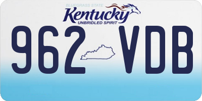 KY license plate 962VDB