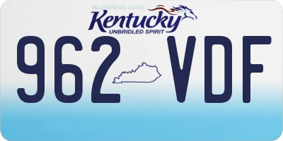 KY license plate 962VDF