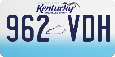 KY license plate 962VDH