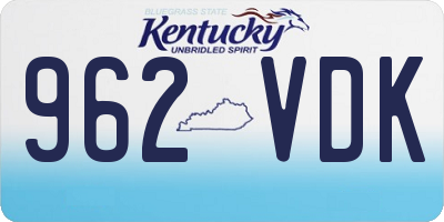 KY license plate 962VDK