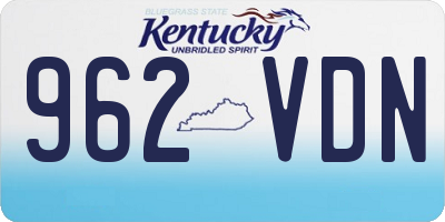 KY license plate 962VDN