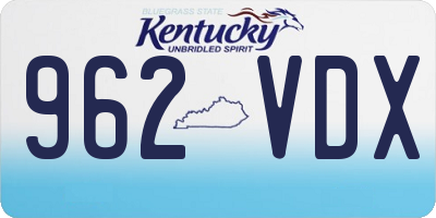 KY license plate 962VDX