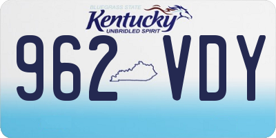 KY license plate 962VDY
