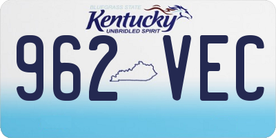 KY license plate 962VEC