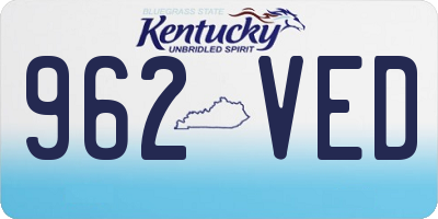 KY license plate 962VED