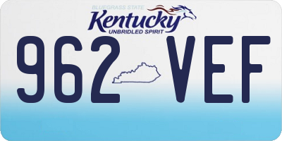 KY license plate 962VEF