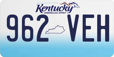 KY license plate 962VEH
