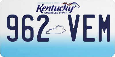 KY license plate 962VEM