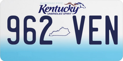 KY license plate 962VEN