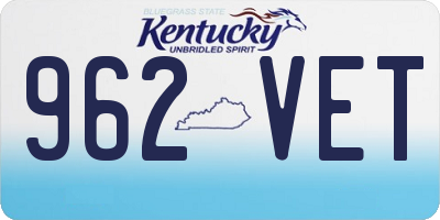 KY license plate 962VET