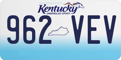 KY license plate 962VEV