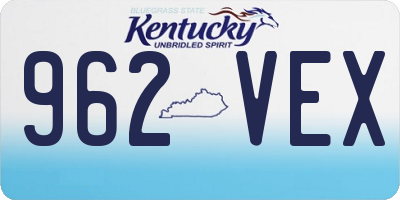 KY license plate 962VEX