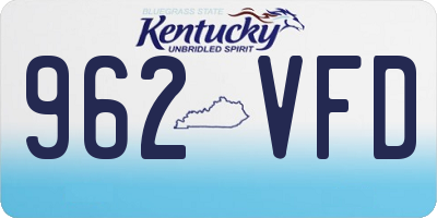 KY license plate 962VFD
