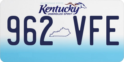 KY license plate 962VFE
