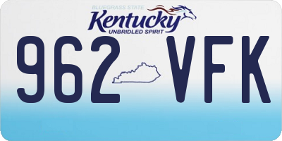 KY license plate 962VFK