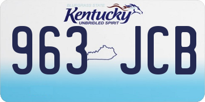 KY license plate 963JCB