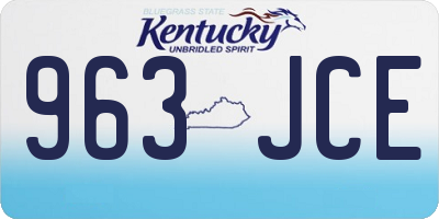 KY license plate 963JCE