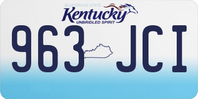 KY license plate 963JCI