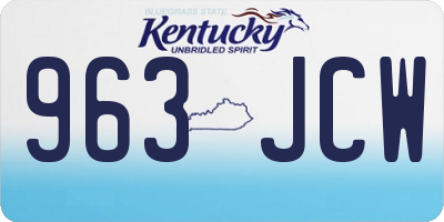 KY license plate 963JCW