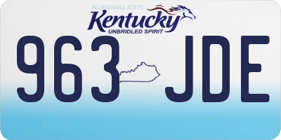 KY license plate 963JDE