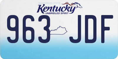 KY license plate 963JDF