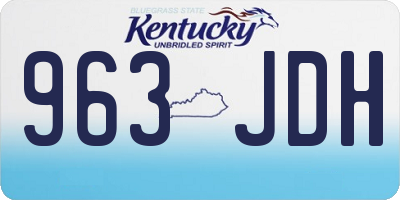 KY license plate 963JDH