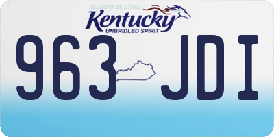 KY license plate 963JDI
