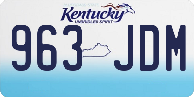 KY license plate 963JDM