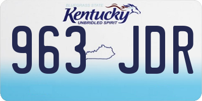 KY license plate 963JDR