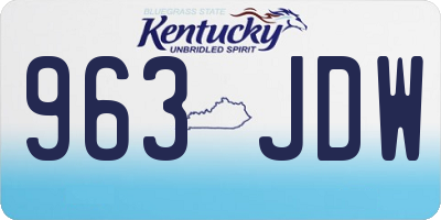 KY license plate 963JDW