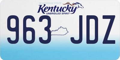 KY license plate 963JDZ