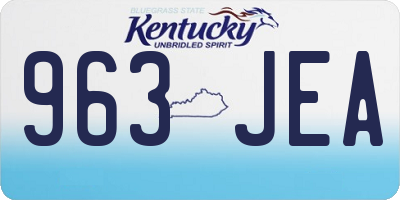 KY license plate 963JEA