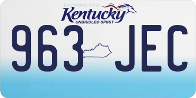 KY license plate 963JEC