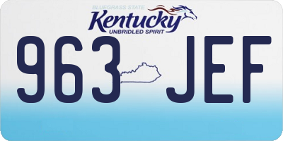 KY license plate 963JEF