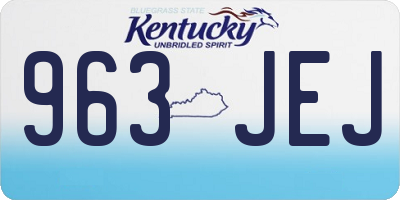 KY license plate 963JEJ
