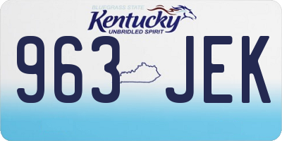 KY license plate 963JEK
