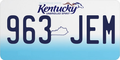 KY license plate 963JEM