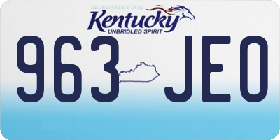KY license plate 963JEO