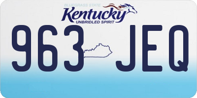 KY license plate 963JEQ