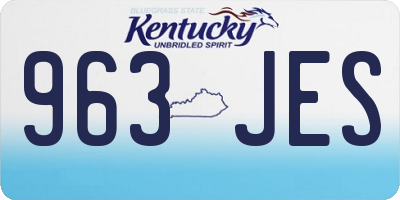 KY license plate 963JES