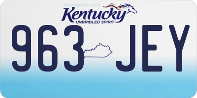 KY license plate 963JEY