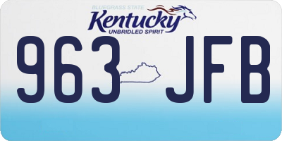 KY license plate 963JFB