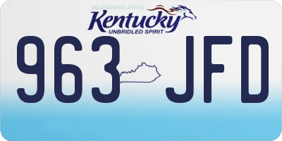 KY license plate 963JFD