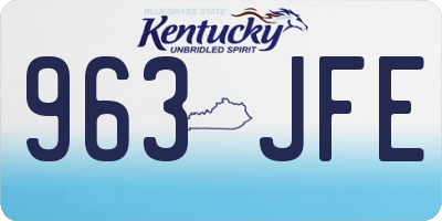KY license plate 963JFE