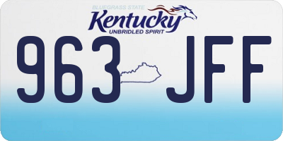 KY license plate 963JFF