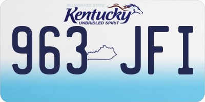 KY license plate 963JFI