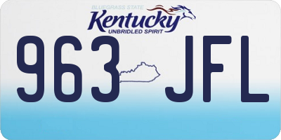 KY license plate 963JFL