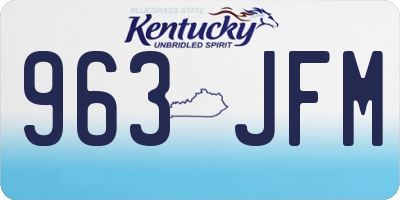 KY license plate 963JFM